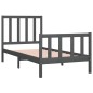 vidaXL Massivholzbett Grau 75x190 cm vidaXL Massivholzbett Grau 75x190 cm
