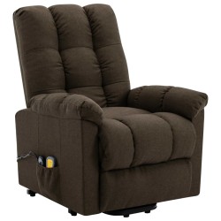 Massagesessel mit Aufstehhilfe Braun Stoff