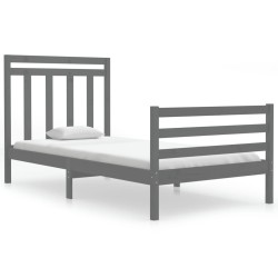 vidaXL Massivholzbett Grau 100x200 cm