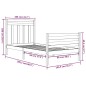 vidaXL Massivholzbett Grau 100x200 cm vidaXL Massivholzbett Grau 100x200 cm