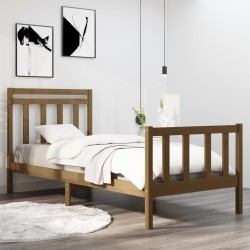 vidaXL Massivholzbett Honigbraun 90x190 cm