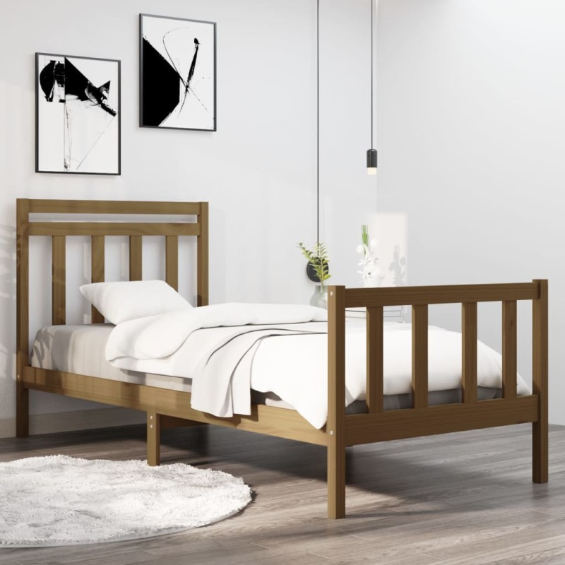 vidaXL Massivholzbett Honigbraun 90x190 cm vidaXL Massivholzbett Honigbraun 90x190 cm