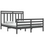 vidaXL Massivholzbett Grau 160x200 cm vidaXL Massivholzbett Grau 160x200 cm