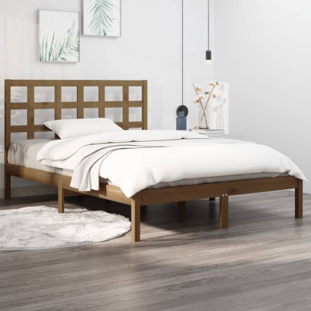 vidaXL Massivholzbett Honigbraun 120x190 cm