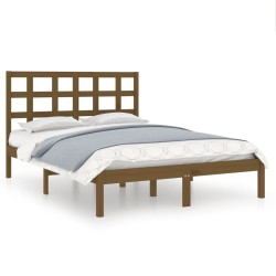 vidaXL Massivholzbett Honigbraun 120x190 cm