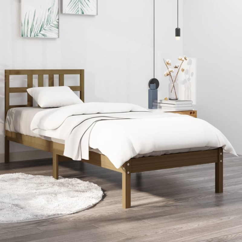 vidaXL Massivholzbett Honigbraun 75x190 cm vidaXL Massivholzbett Honigbraun 75x190 cm