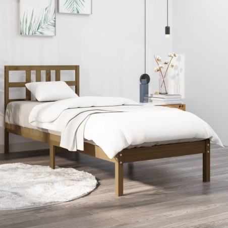 vidaXL Massivholzbett Honigbraun 75x190 cm
