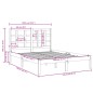 vidaXL Massivholzbett Grau 140x190 cm vidaXL Massivholzbett Grau 140x190 cm