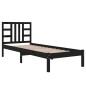 vidaXL Massivholzbett Schwarz 90x200 cm vidaXL Massivholzbett Schwarz 90x200 cm