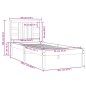 vidaXL Massivholzbett Schwarz 90x200 cm vidaXL Massivholzbett Schwarz 90x200 cm