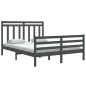 vidaXL Massivholzbett Grau 150x200 cm vidaXL Massivholzbett Grau 150x200 cm