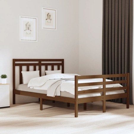 vidaXL Massivholzbett Honigbraun 140x200 cm
