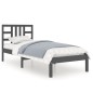 vidaXL Massivholzbett Grau 90x190 cm