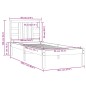 vidaXL Massivholzbett Grau 90x200 cm vidaXL Massivholzbett Grau 90x200 cm