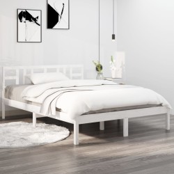 vidaXL Massivholzbett Weiß 160x200 cm