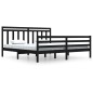 vidaXL Massivholzbett Schwarz 200x200 cm vidaXL Massivholzbett Schwarz 200x200 cm