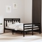 vidaXL Massivholzbett Schwarz 140x200 cm vidaXL Massivholzbett Schwarz 140x200 cm