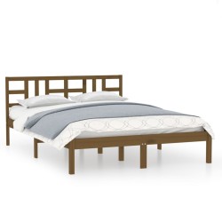vidaXL Massivholzbett Honigbraun 150x200 cm