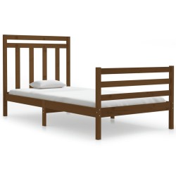 vidaXL Massivholzbett Honigbraun 100x200 cm