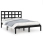 vidaXL Massivholzbett Schwarz 140x190 cm vidaXL Massivholzbett Schwarz 140x190 cm
