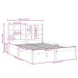 vidaXL Massivholzbett Schwarz 140x190 cm vidaXL Massivholzbett Schwarz 140x190 cm