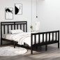 vidaXL Massivholzbett Schwarz 135x190 cm vidaXL Massivholzbett Schwarz 135x190 cm