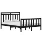vidaXL Massivholzbett Schwarz 135x190 cm vidaXL Massivholzbett Schwarz 135x190 cm