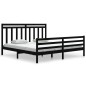 vidaXL Massivholzbett Schwarz 180x200 cm vidaXL Massivholzbett Schwarz 180x200 cm