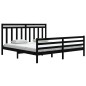 vidaXL Massivholzbett Schwarz 180x200 cm vidaXL Massivholzbett Schwarz 180x200 cm