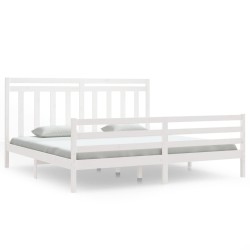 vidaXL Massivholzbett Weiß 200x200 cm