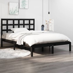 vidaXL Massivholzbett Schwarz 120x190 cm