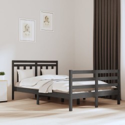 vidaXL Massivholzbett Grau 120x200 cm