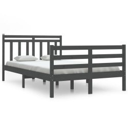 vidaXL Massivholzbett Grau 120x200 cm