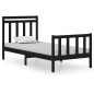 vidaXL Massivholzbett Schwarz 90x190 cm vidaXL Massivholzbett Schwarz 90x190 cm