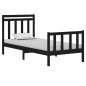 vidaXL Massivholzbett Schwarz 90x190 cm vidaXL Massivholzbett Schwarz 90x190 cm