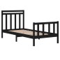 vidaXL Massivholzbett Schwarz 90x190 cm vidaXL Massivholzbett Schwarz 90x190 cm