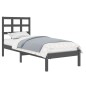 vidaXL Massivholzbett Grau 90x190 cm vidaXL Massivholzbett Grau 90x190 cm