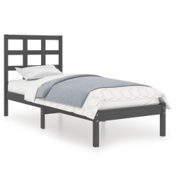 vidaXL Massivholzbett Grau 100x200 cm