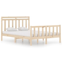 vidaXL Massivholzbett Schwarz 120x190 cm