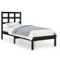 vidaXL Massivholzbett Schwarz 75x190 cm vidaXL Massivholzbett Schwarz 75x190 cm