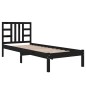 vidaXL Massivholzbett Schwarz 75x190 cm
