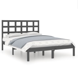 vidaXL Massivholzbett Grau 180x200 cm