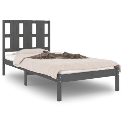 vidaXL Massivholzbett Grau 90x190 cm