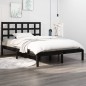 vidaXL Massivholzbett Schwarz 140x200 cm vidaXL Massivholzbett Schwarz 140x200 cm