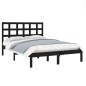 vidaXL Massivholzbett Schwarz 140x200 cm vidaXL Massivholzbett Schwarz 140x200 cm
