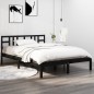 vidaXL Massivholzbett Schwarz 160x200 cm vidaXL Massivholzbett Schwarz 160x200 cm