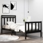 vidaXL Massivholzbett Schwarz 75x190 cm vidaXL Massivholzbett Schwarz 75x190 cm