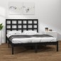 vidaXL Massivholzbett Schwarz 200x200 cm vidaXL Massivholzbett Schwarz 200x200 cm