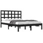 vidaXL Massivholzbett Schwarz 200x200 cm vidaXL Massivholzbett Schwarz 200x200 cm