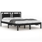 vidaXL Massivholzbett Schwarz 150x200 cm vidaXL Massivholzbett Schwarz 150x200 cm